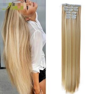 22” 16 clips hair extension clip in